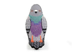 Pigeon embroidered doll kit contents from Kiriki Press with DMC floss, needle and stuffing