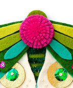 Finished blue moth felt ornament