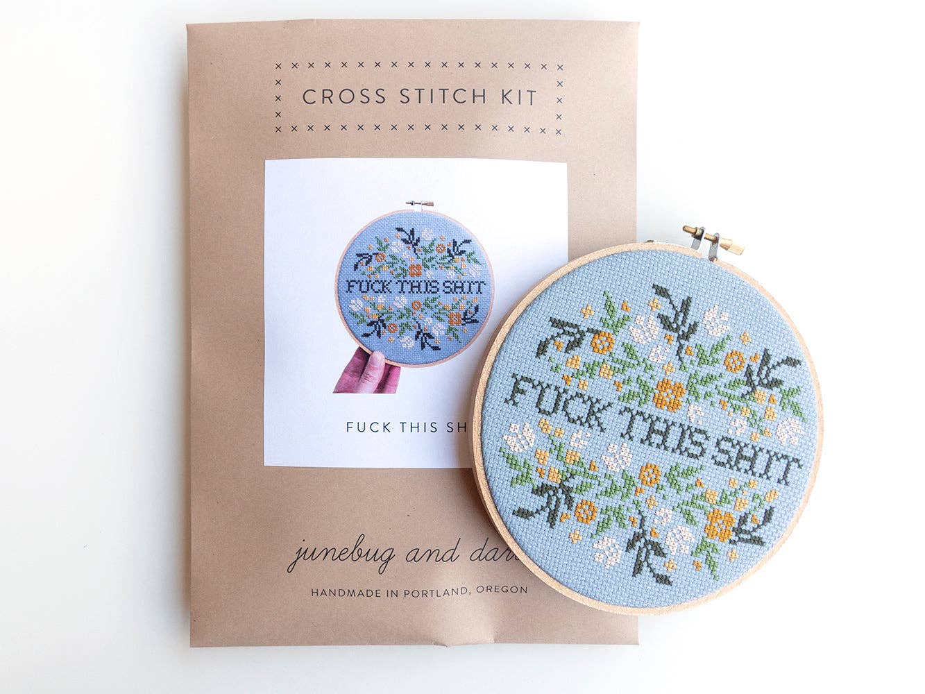 Fuck This Shit cross stitch kit by Junebug and Darlin, view 4