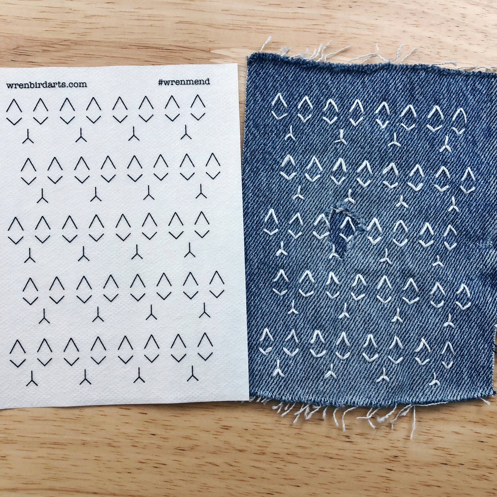 Wrenbird Arts mending transfers need no tracing paper, pencils or iron