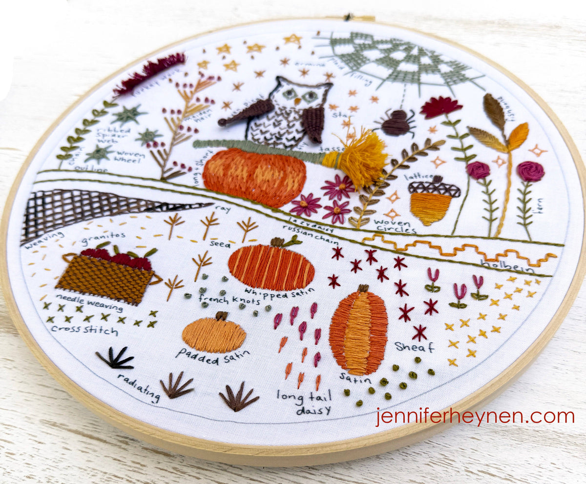 Fall-oween Embroidery Sampler by Jennifer Heynen