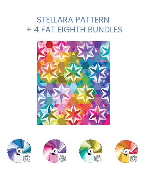 Stellara quilt kit with Alison Glass Color Camp Basics fat eighth bundles